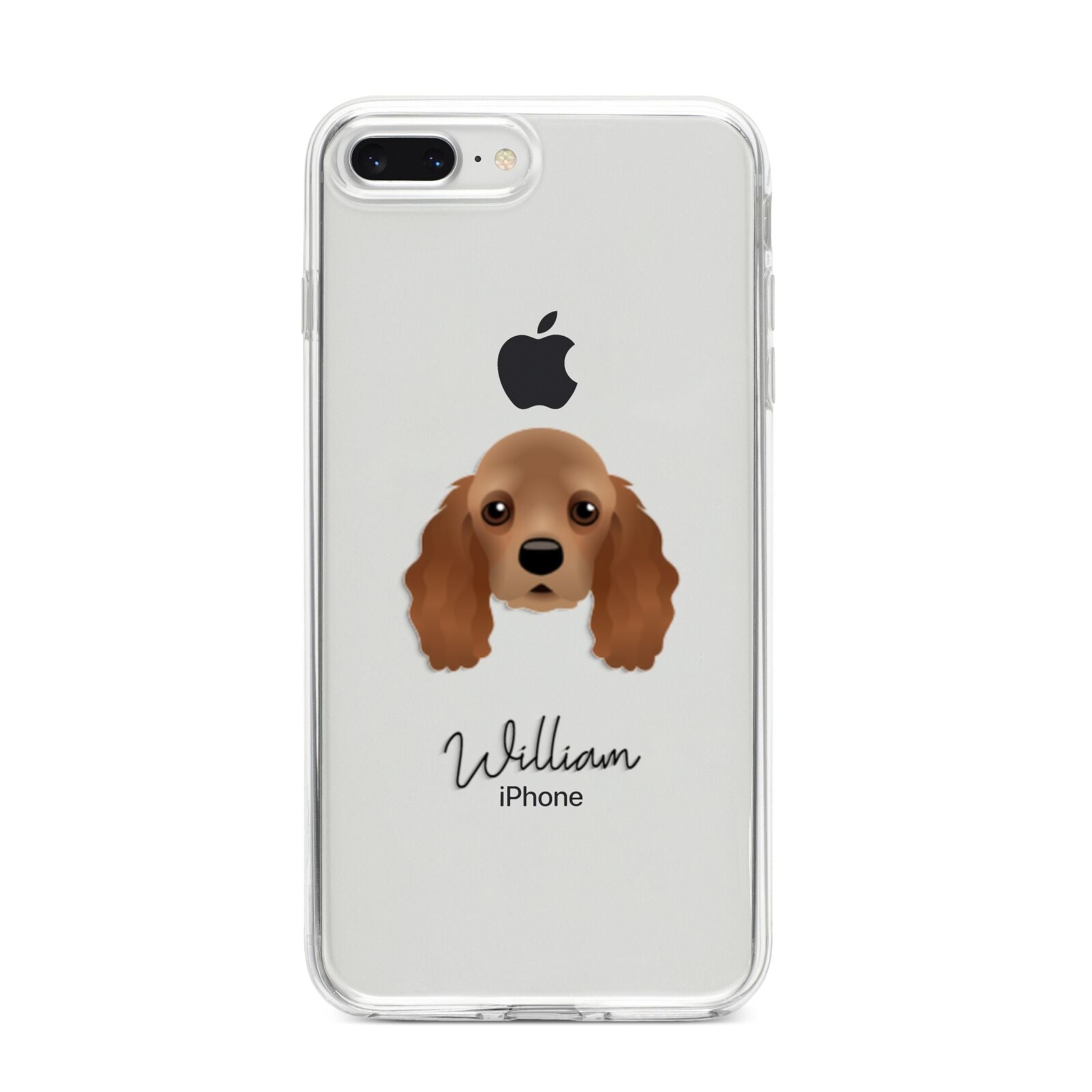 American Cocker Spaniel Personalised iPhone 8 Plus Bumper Case on Silver iPhone