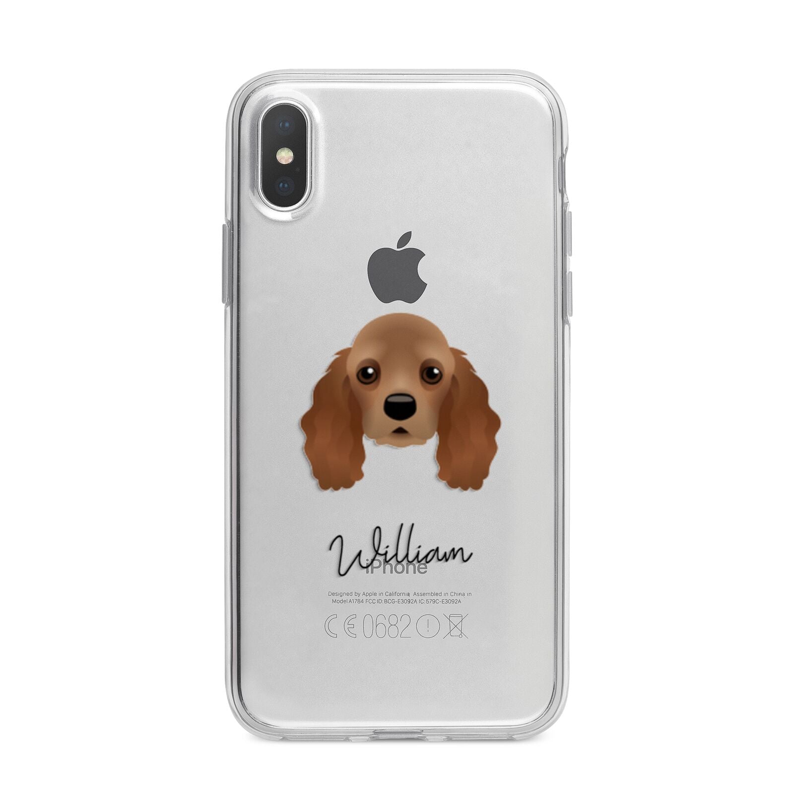 American Cocker Spaniel Personalised iPhone X Bumper Case on Silver iPhone Alternative Image 1