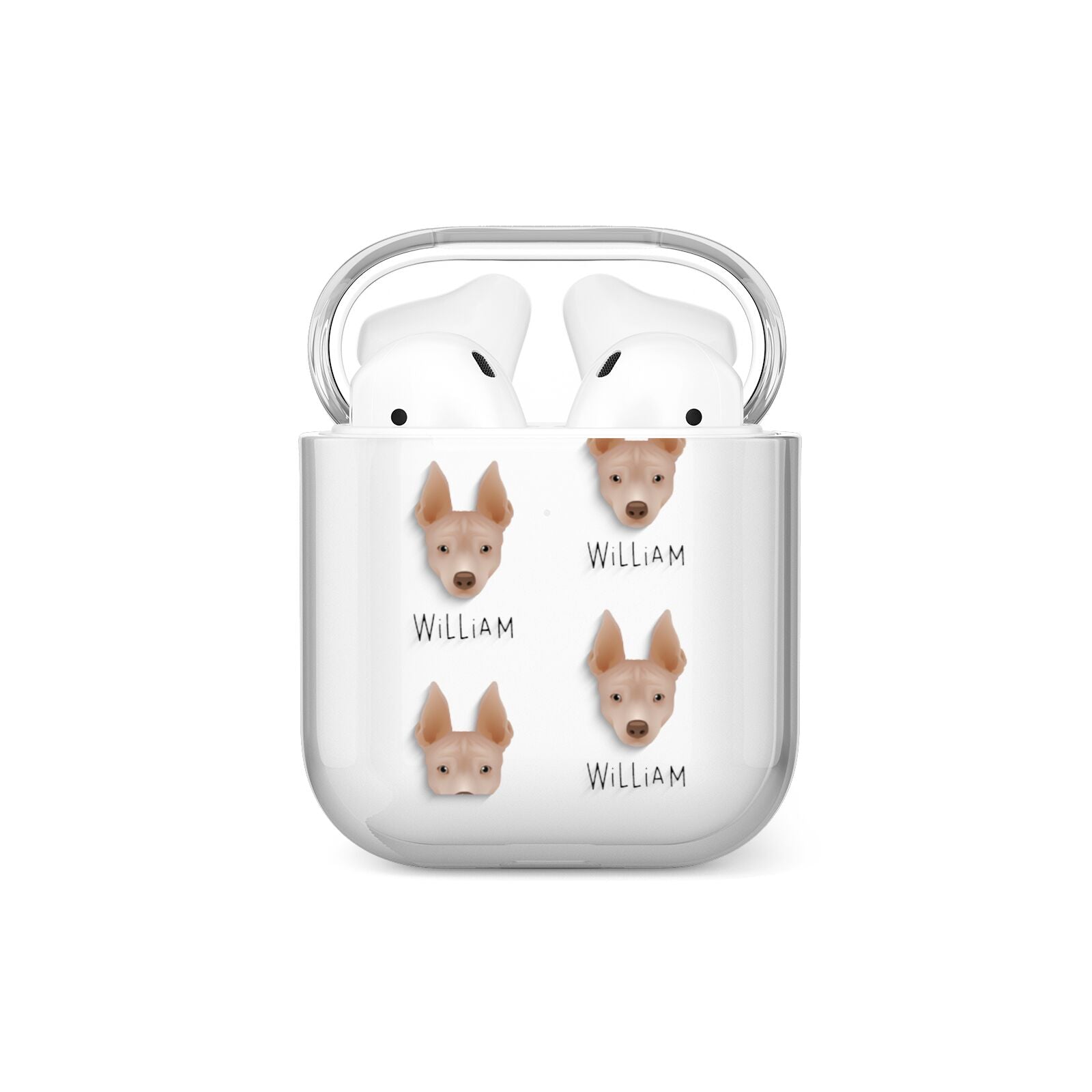 American Hairless Terrier Icon with Name AirPods Case