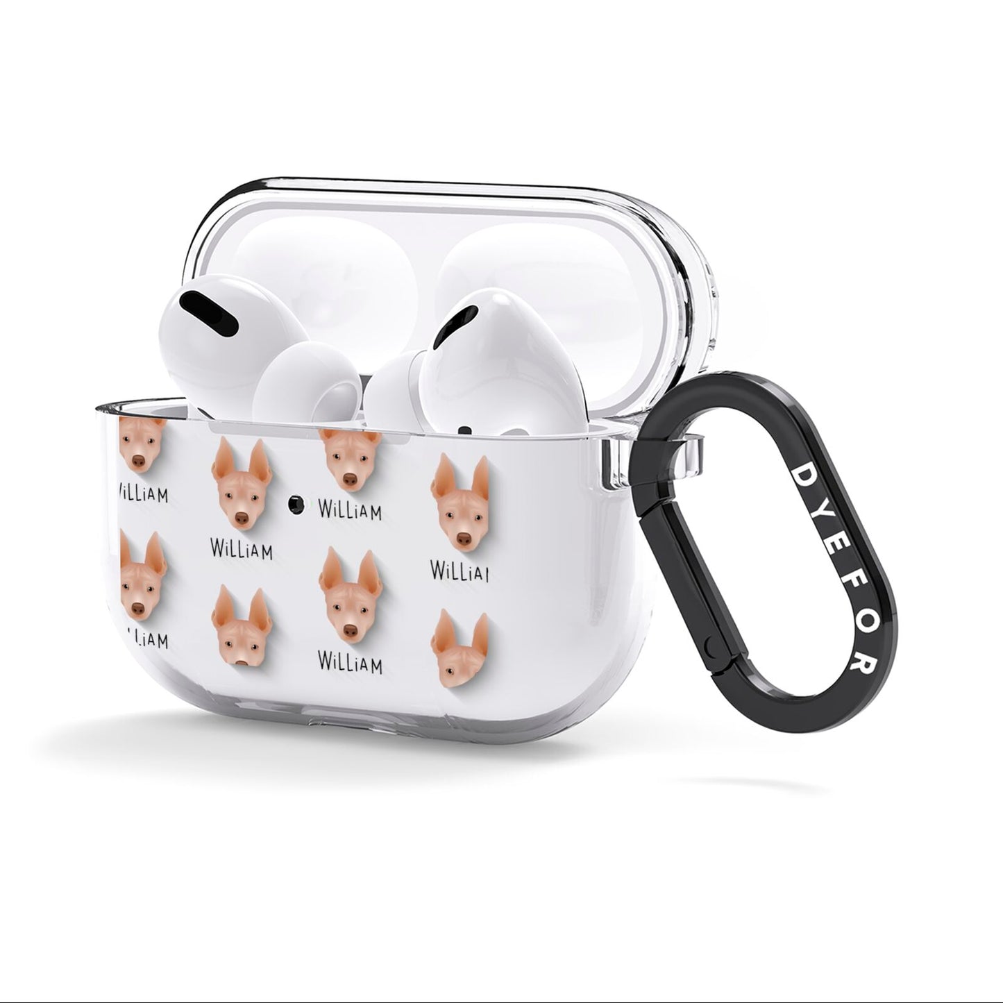 American Hairless Terrier Icon with Name AirPods Clear Case 3rd Gen Side Image