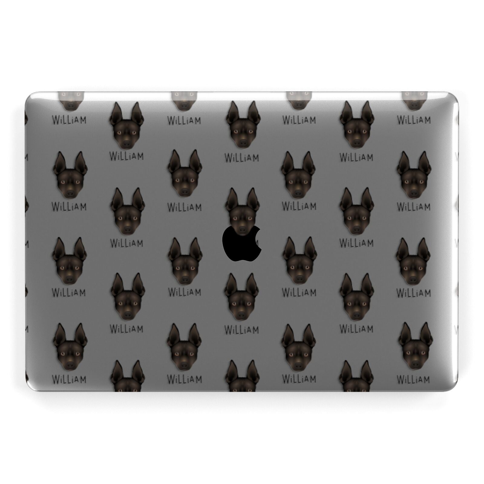 American Hairless Terrier Icon with Name Apple MacBook Case