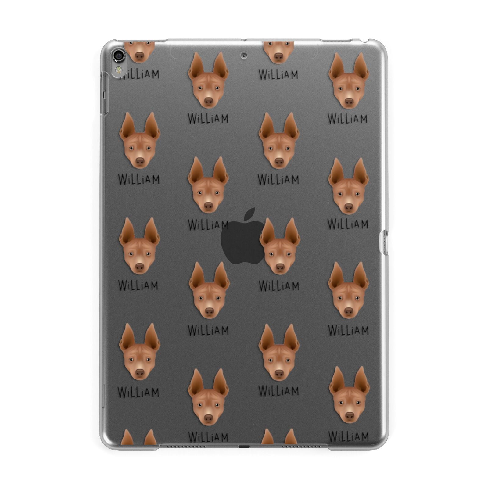 American Hairless Terrier Icon with Name Apple iPad Grey Case