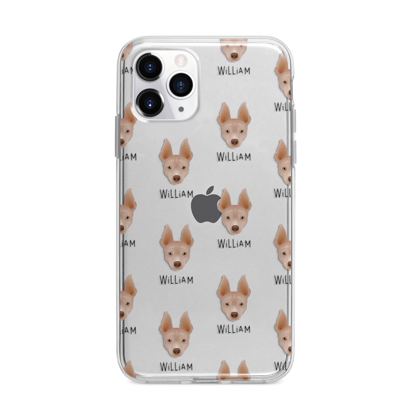 American Hairless Terrier Icon with Name Apple iPhone 11 Pro Max in Silver with Bumper Case