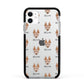 American Hairless Terrier Icon with Name Apple iPhone 11 in White with Black Impact Case