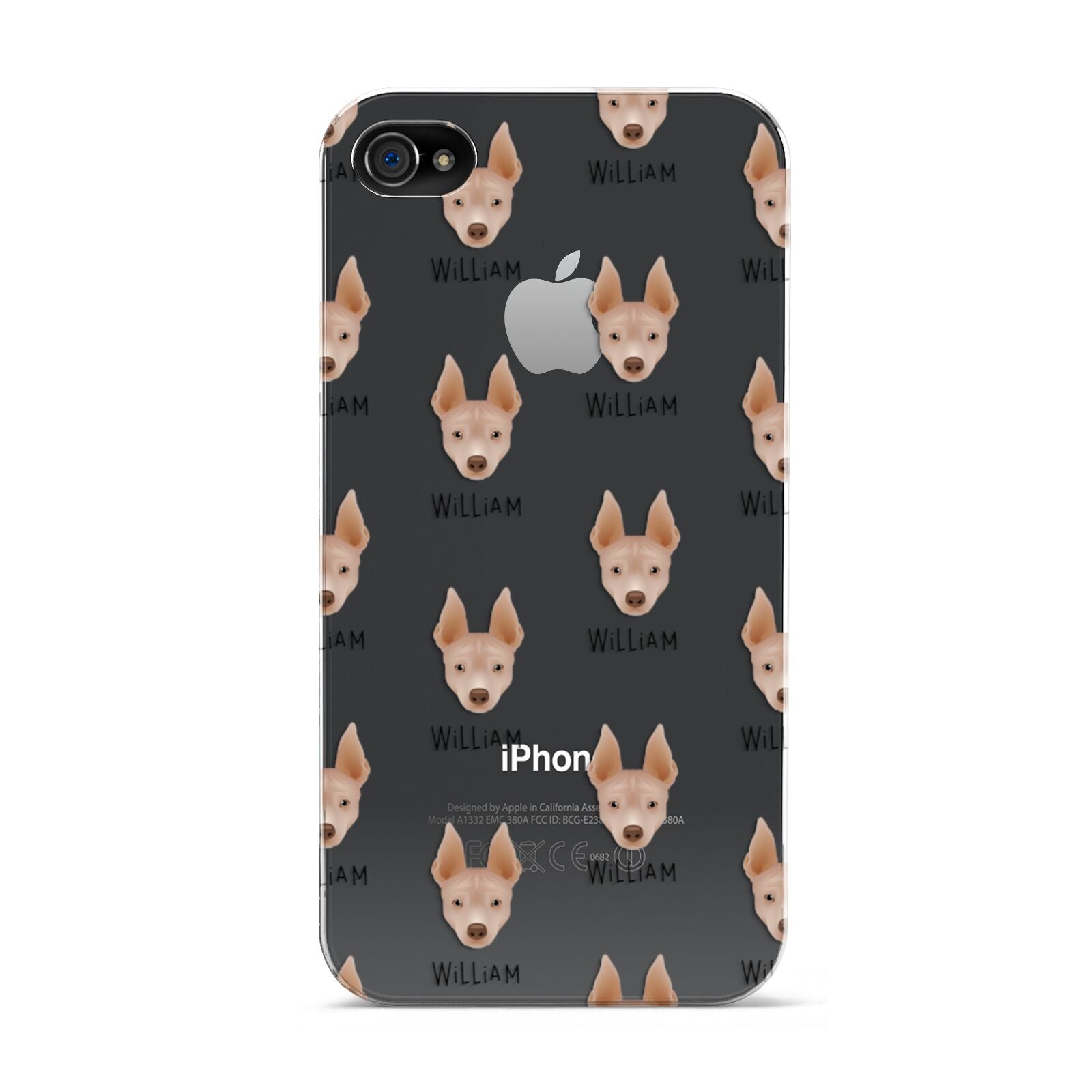American Hairless Terrier Icon with Name Apple iPhone 4s Case