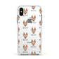 American Hairless Terrier Icon with Name Apple iPhone Xs Impact Case White Edge on Silver Phone