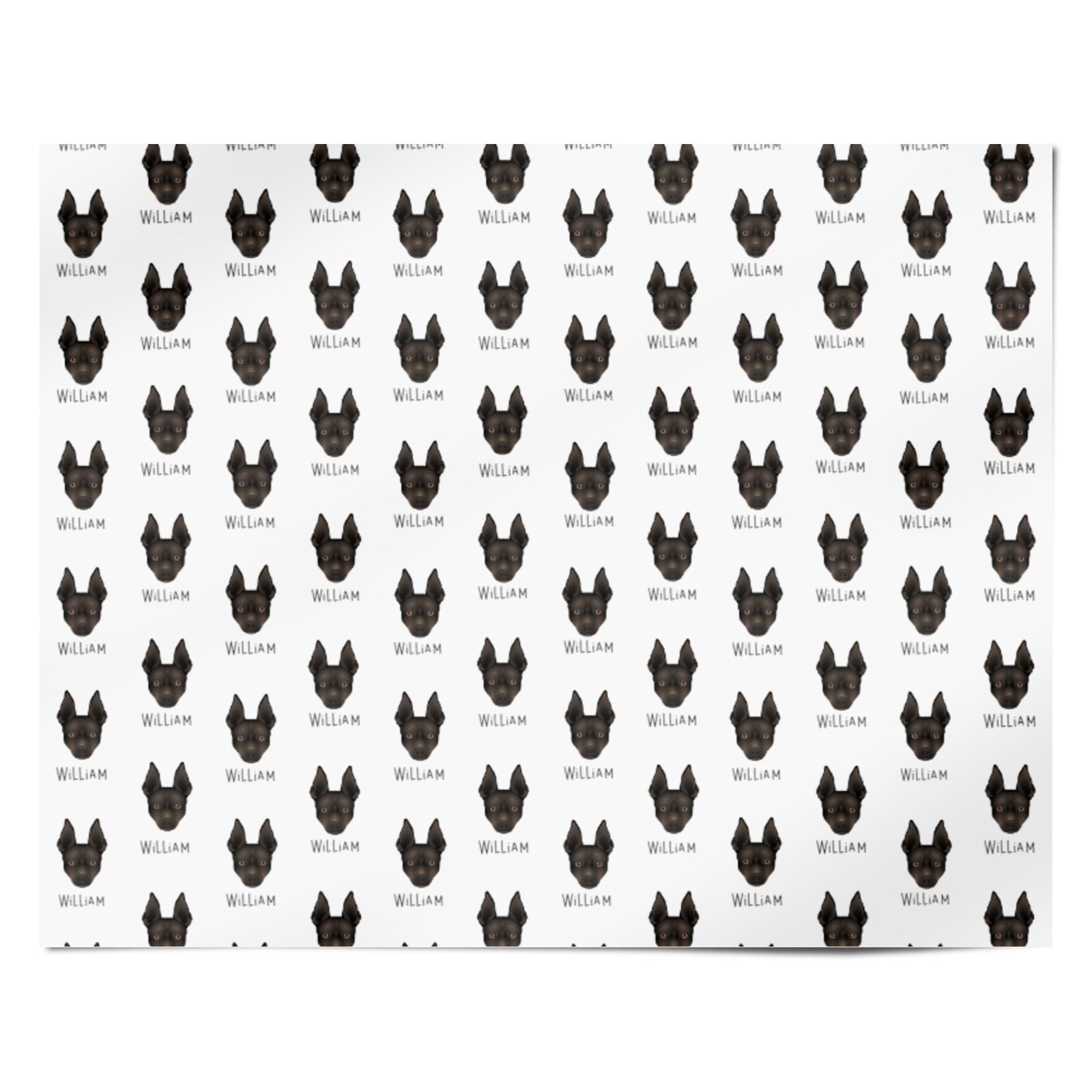 American Hairless Terrier Icon with Name Personalised Wrapping Paper Alternative