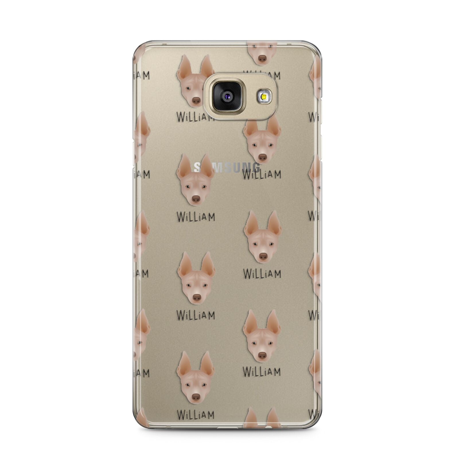 American Hairless Terrier Icon with Name Samsung Galaxy A5 2016 Case on gold phone