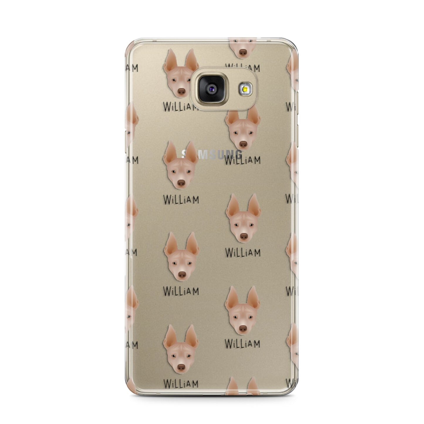 American Hairless Terrier Icon with Name Samsung Galaxy A7 2016 Case on gold phone