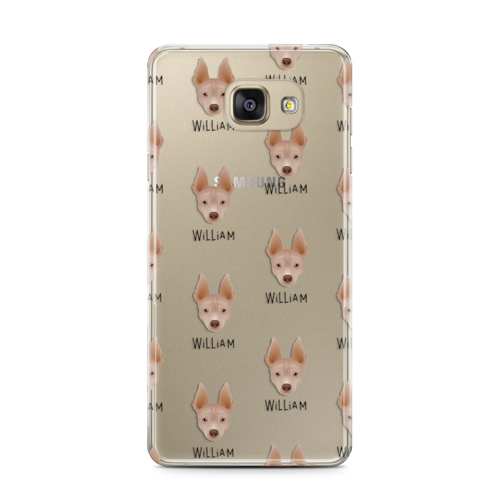 American Hairless Terrier Icon with Name Samsung Galaxy A7 2016 Case on gold phone