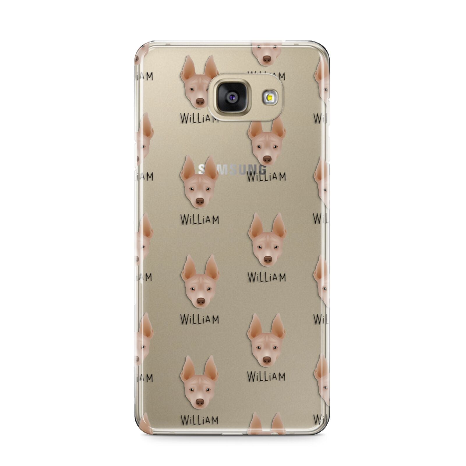 American Hairless Terrier Icon with Name Samsung Galaxy A9 2016 Case on gold phone