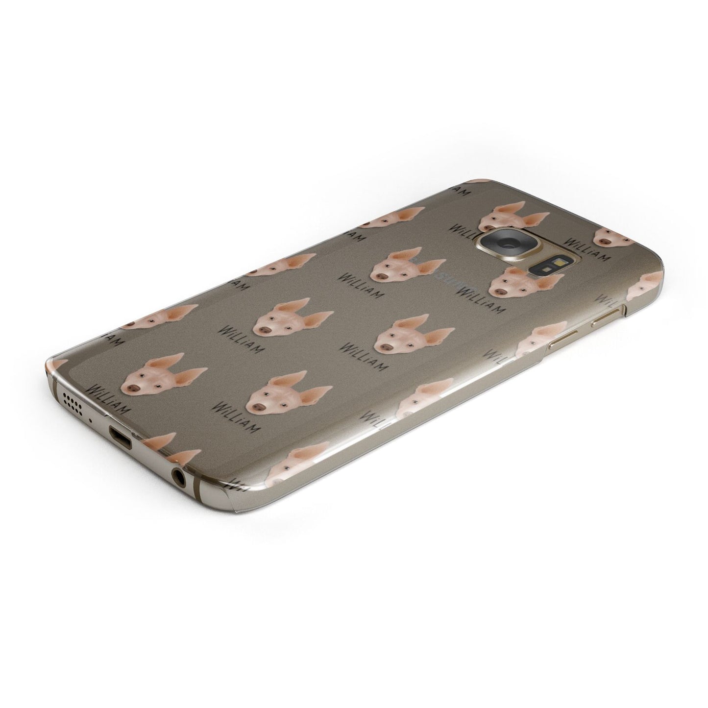 American Hairless Terrier Icon with Name Samsung Galaxy Case Bottom Cutout