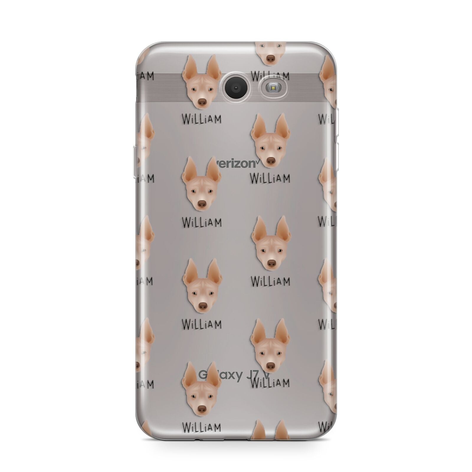 American Hairless Terrier Icon with Name Samsung Galaxy J7 2017 Case