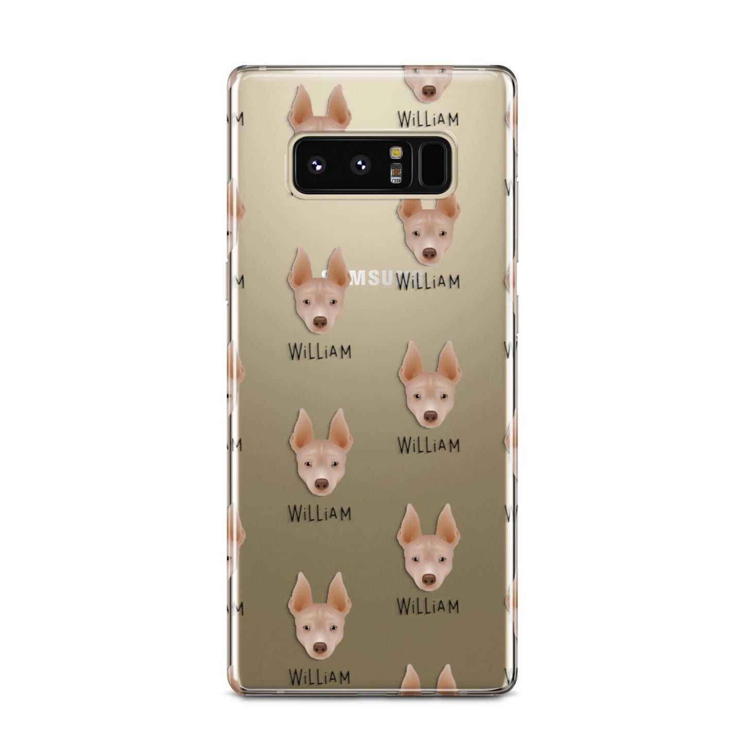 American Hairless Terrier Icon with Name Samsung Galaxy Note 8 Case