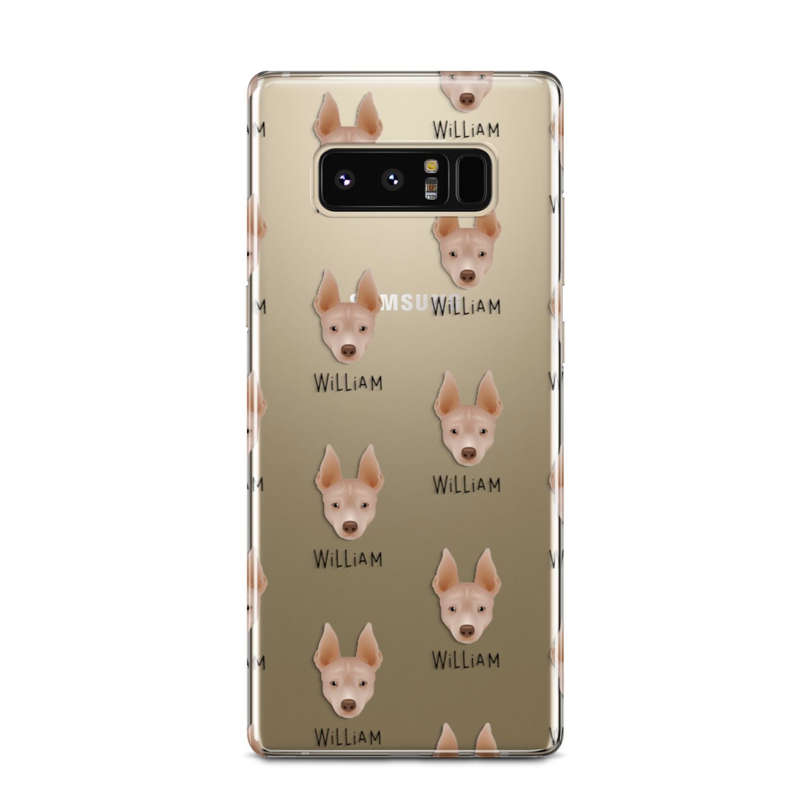 American Hairless Terrier Icon with Name Samsung Galaxy Note 8 Case