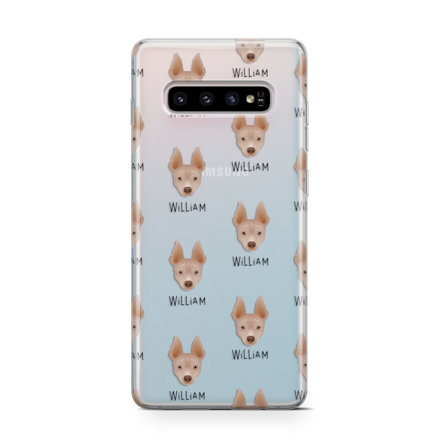 American Hairless Terrier Icon with Name Samsung Galaxy S10 Case