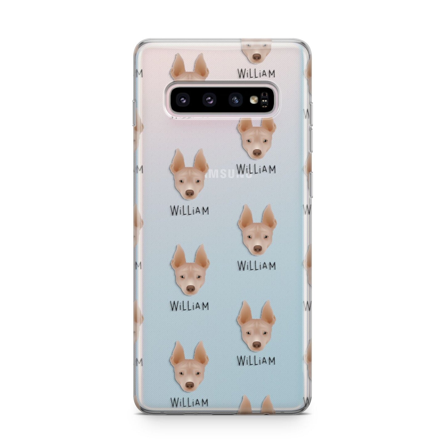 American Hairless Terrier Icon with Name Samsung Galaxy S10 Plus Case