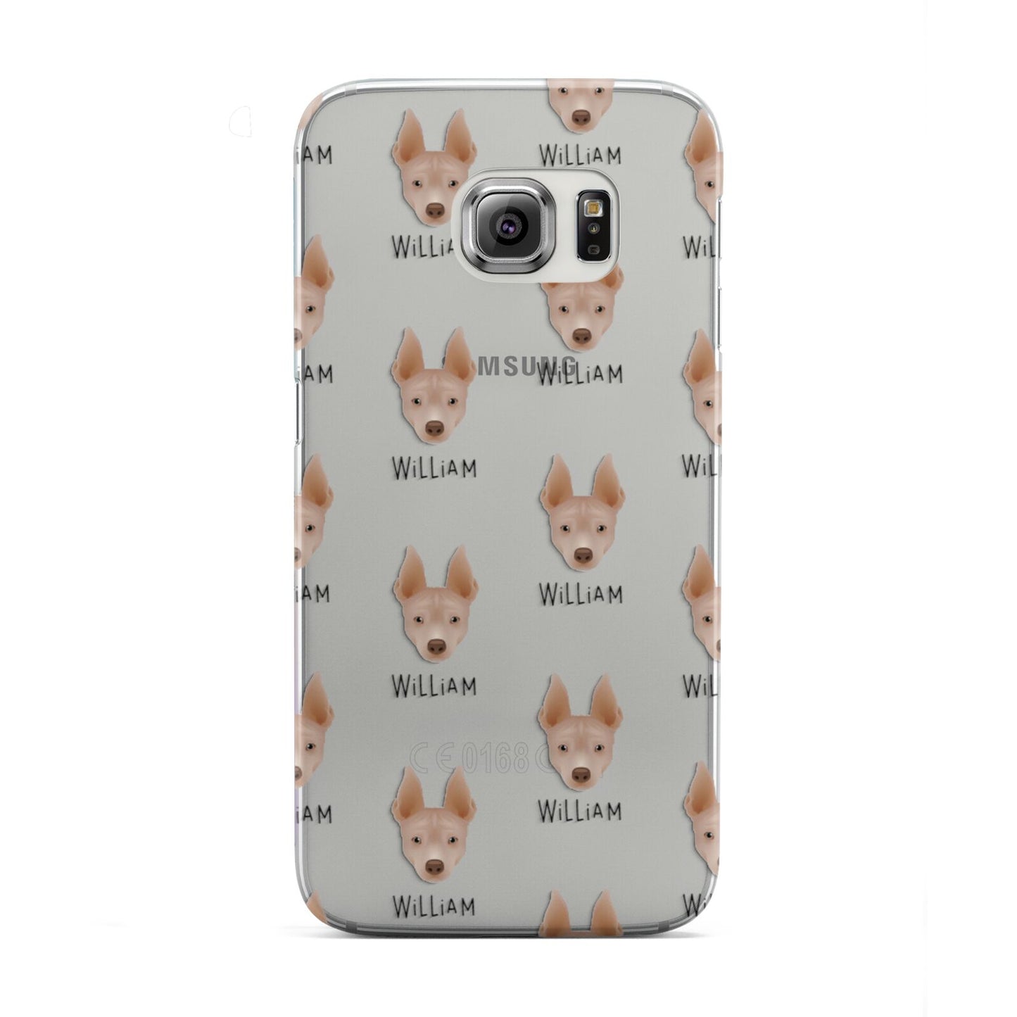 American Hairless Terrier Icon with Name Samsung Galaxy S6 Edge Case