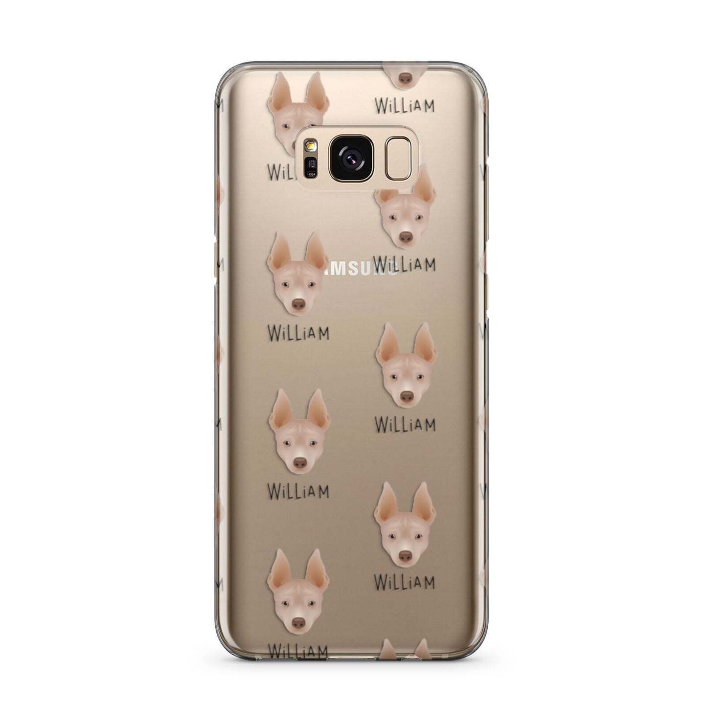American Hairless Terrier Icon with Name Samsung Galaxy S8 Plus Case