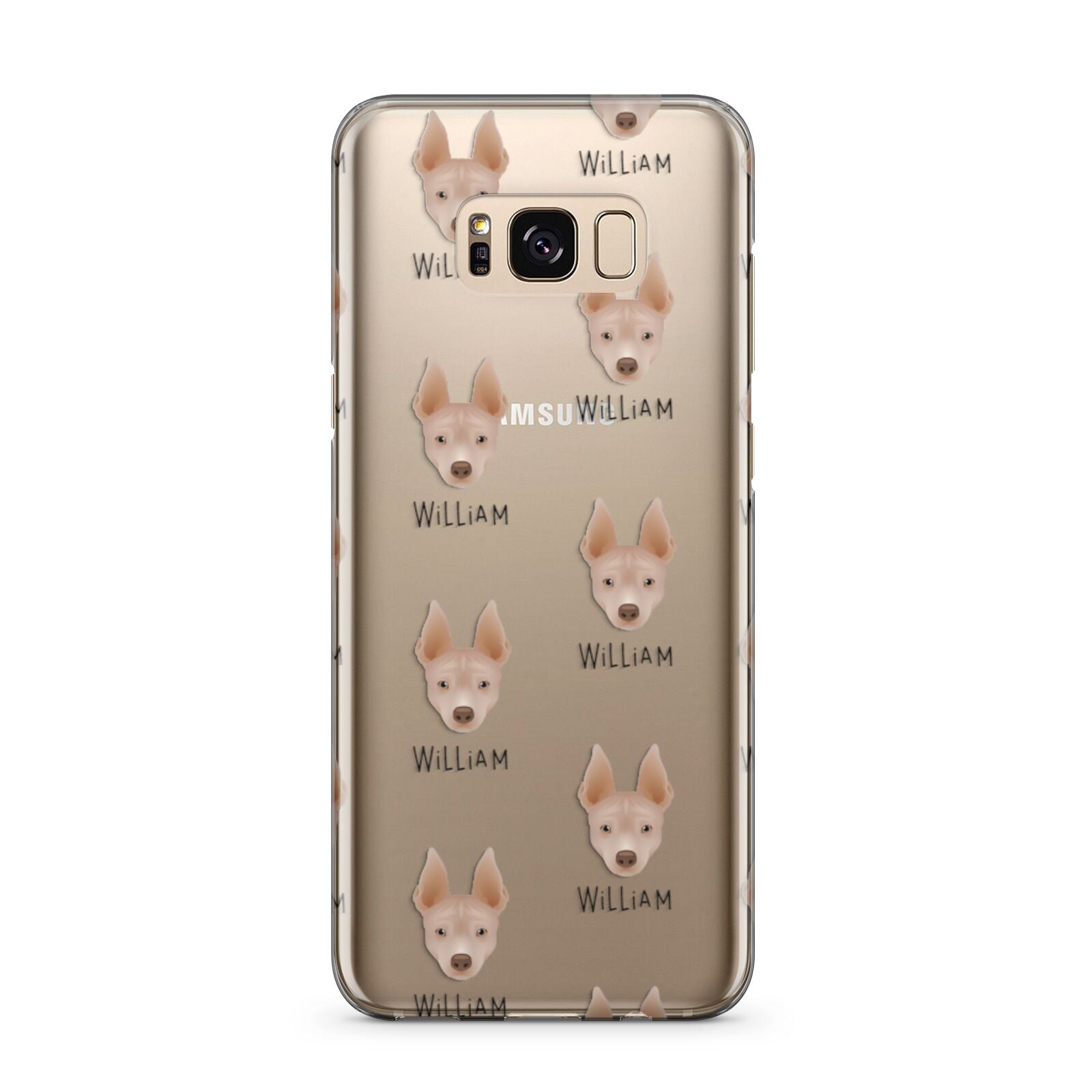 American Hairless Terrier Icon with Name Samsung Galaxy S8 Plus Case