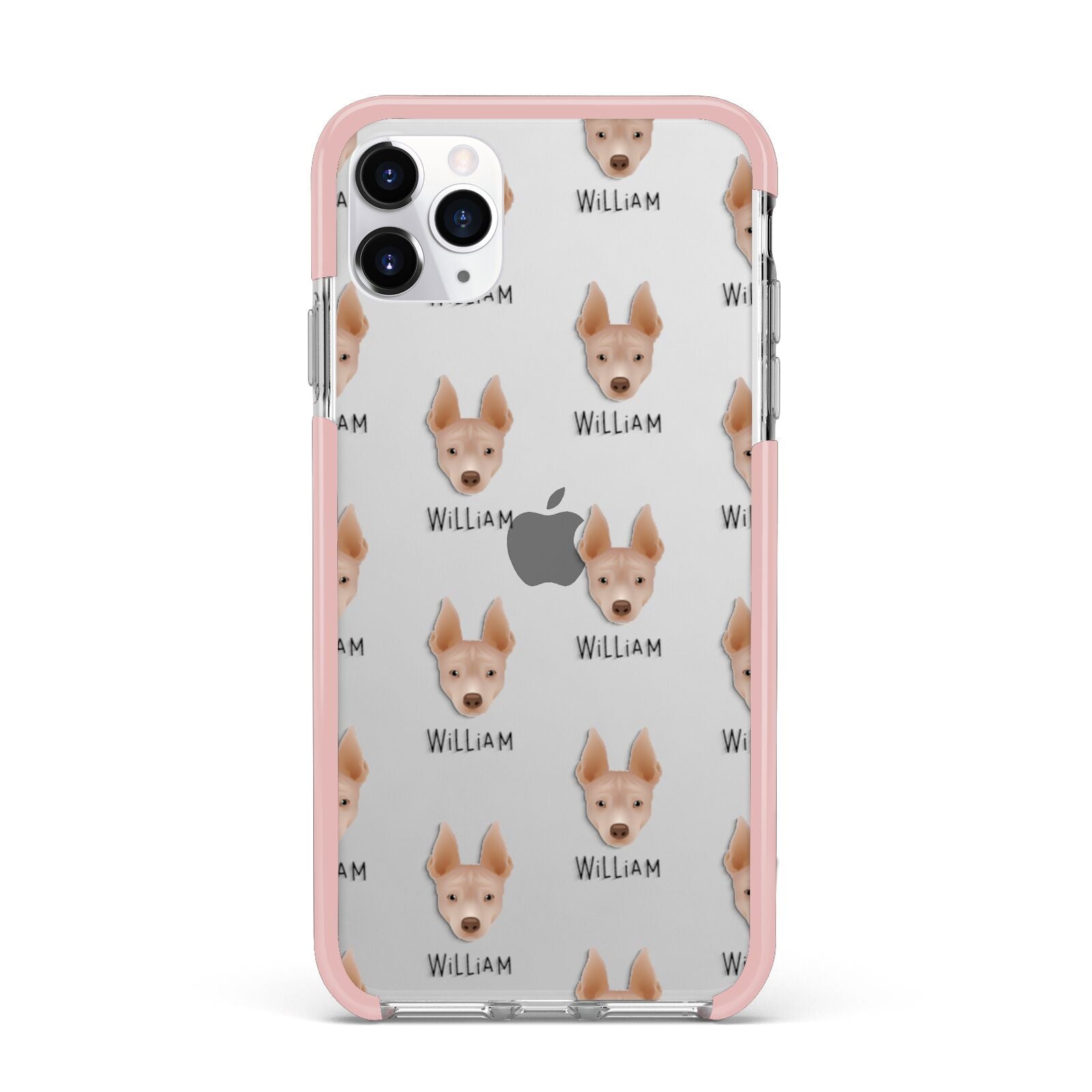 American Hairless Terrier Icon with Name iPhone 11 Pro Max Impact Pink Edge Case