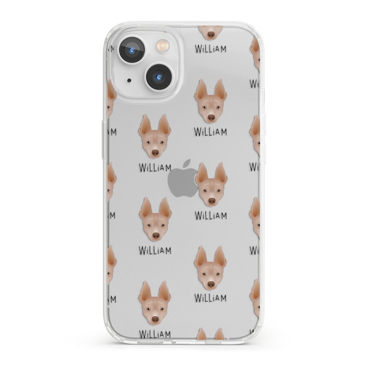 American Hairless Terrier Icon with Name iPhone 13 Clear Bumper Case
