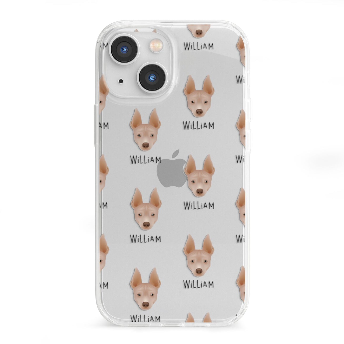 American Hairless Terrier Icon with Name iPhone 13 Mini Clear Bumper Case