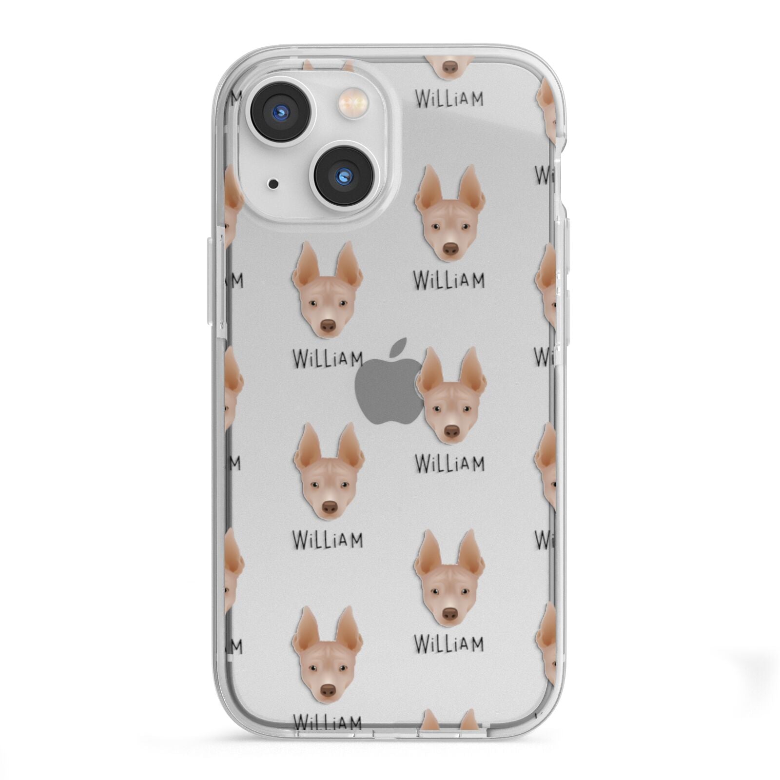 American Hairless Terrier Icon with Name iPhone 13 Mini TPU Impact Case with White Edges