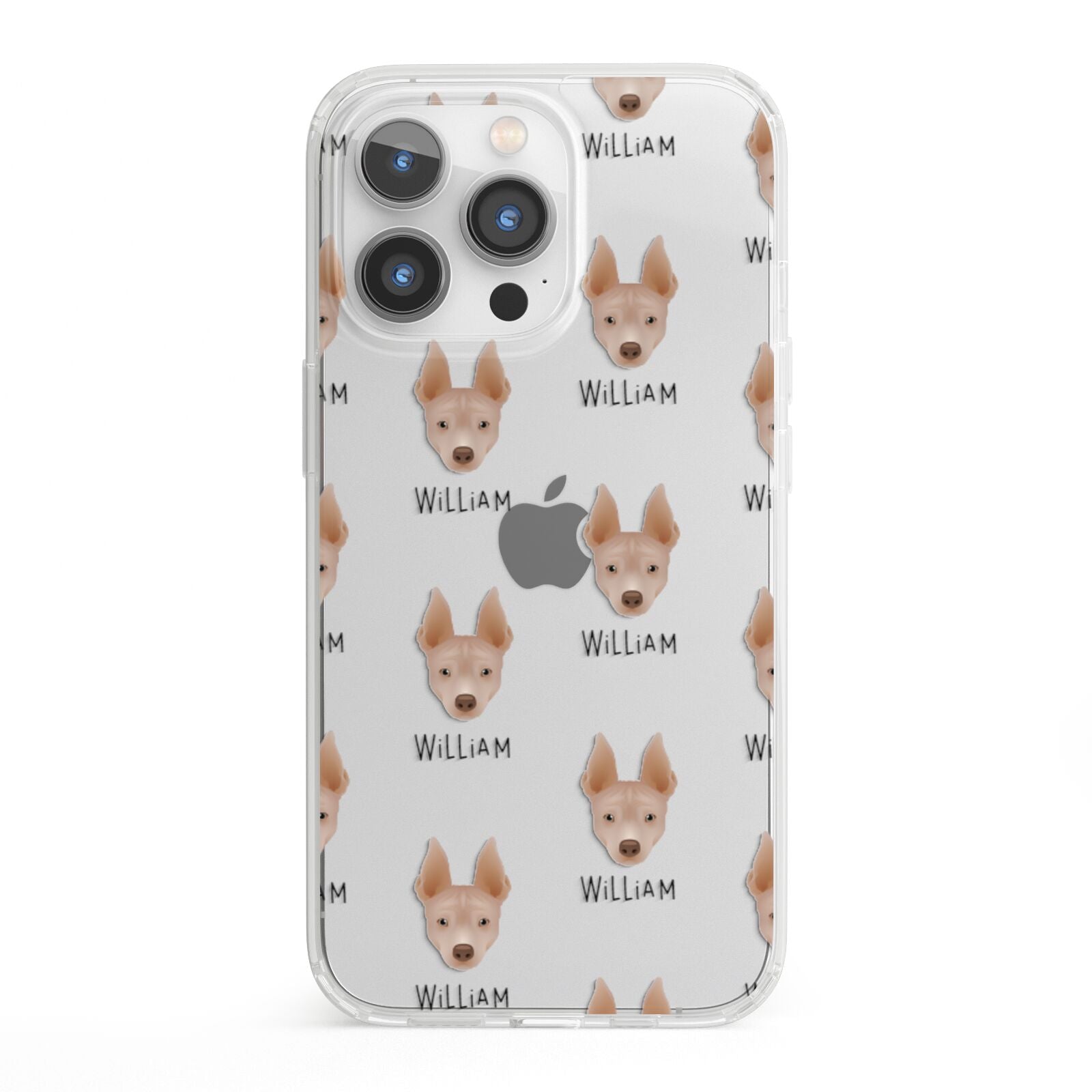 American Hairless Terrier Icon with Name iPhone 13 Pro Clear Bumper Case