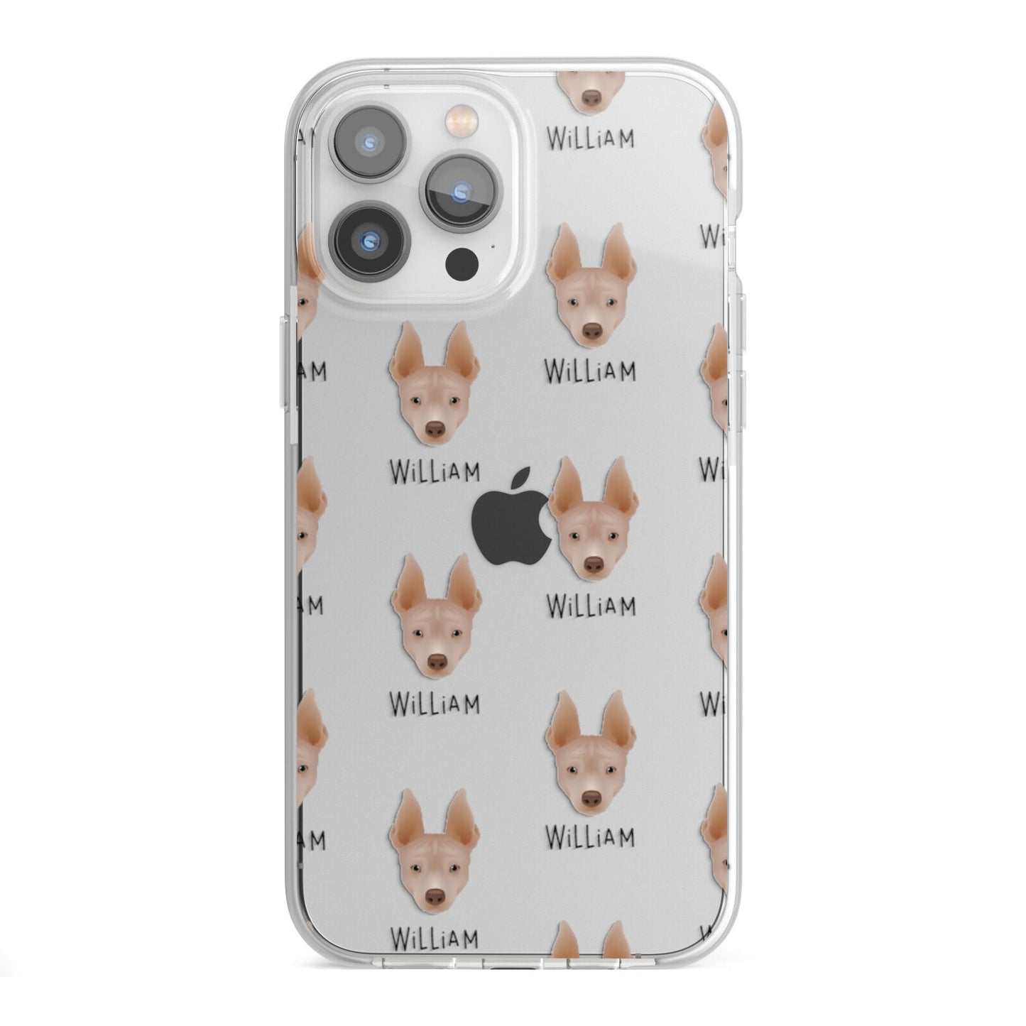 American Hairless Terrier Icon with Name iPhone 13 Pro Max TPU Impact Case with White Edges