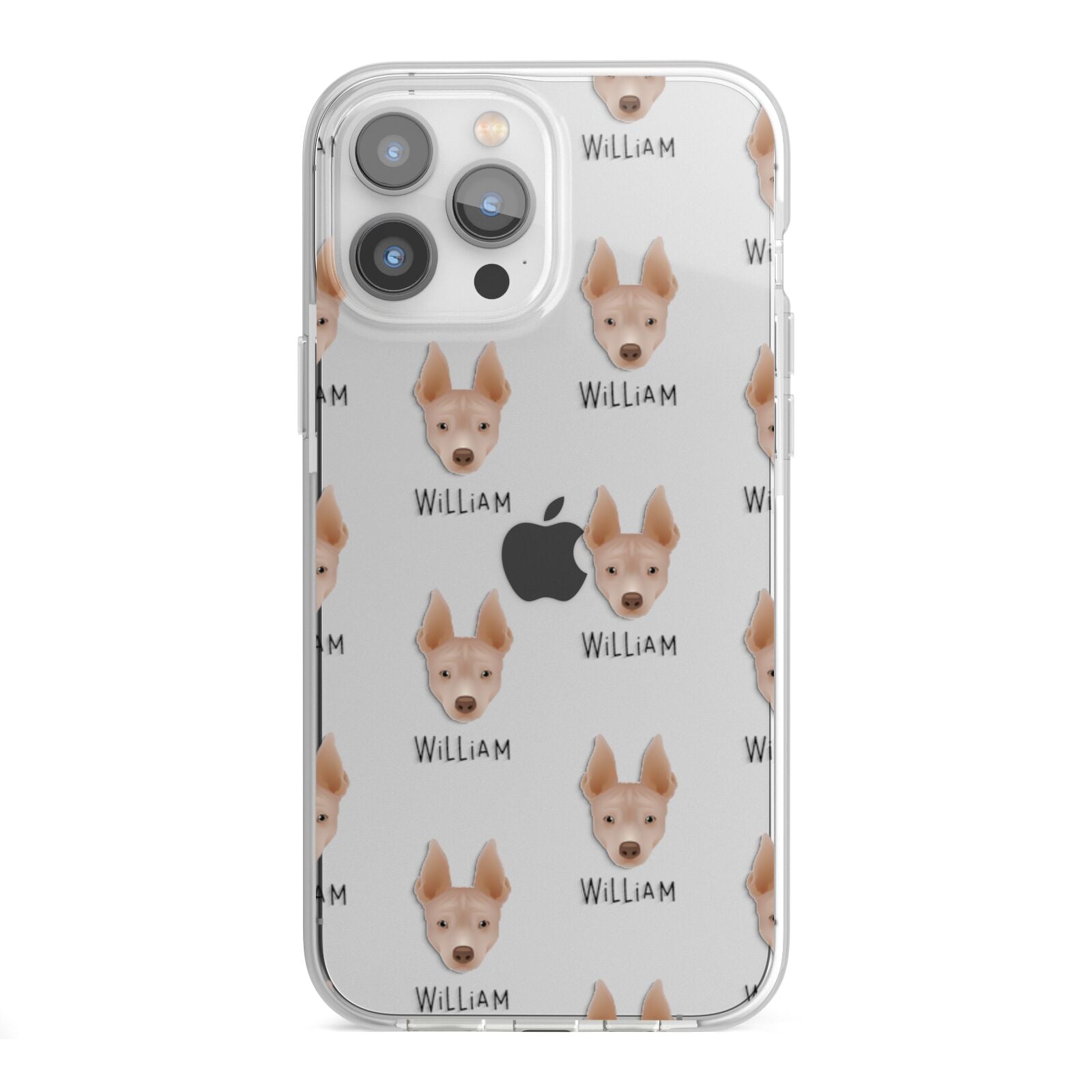 American Hairless Terrier Icon with Name iPhone 13 Pro Max TPU Impact Case with White Edges