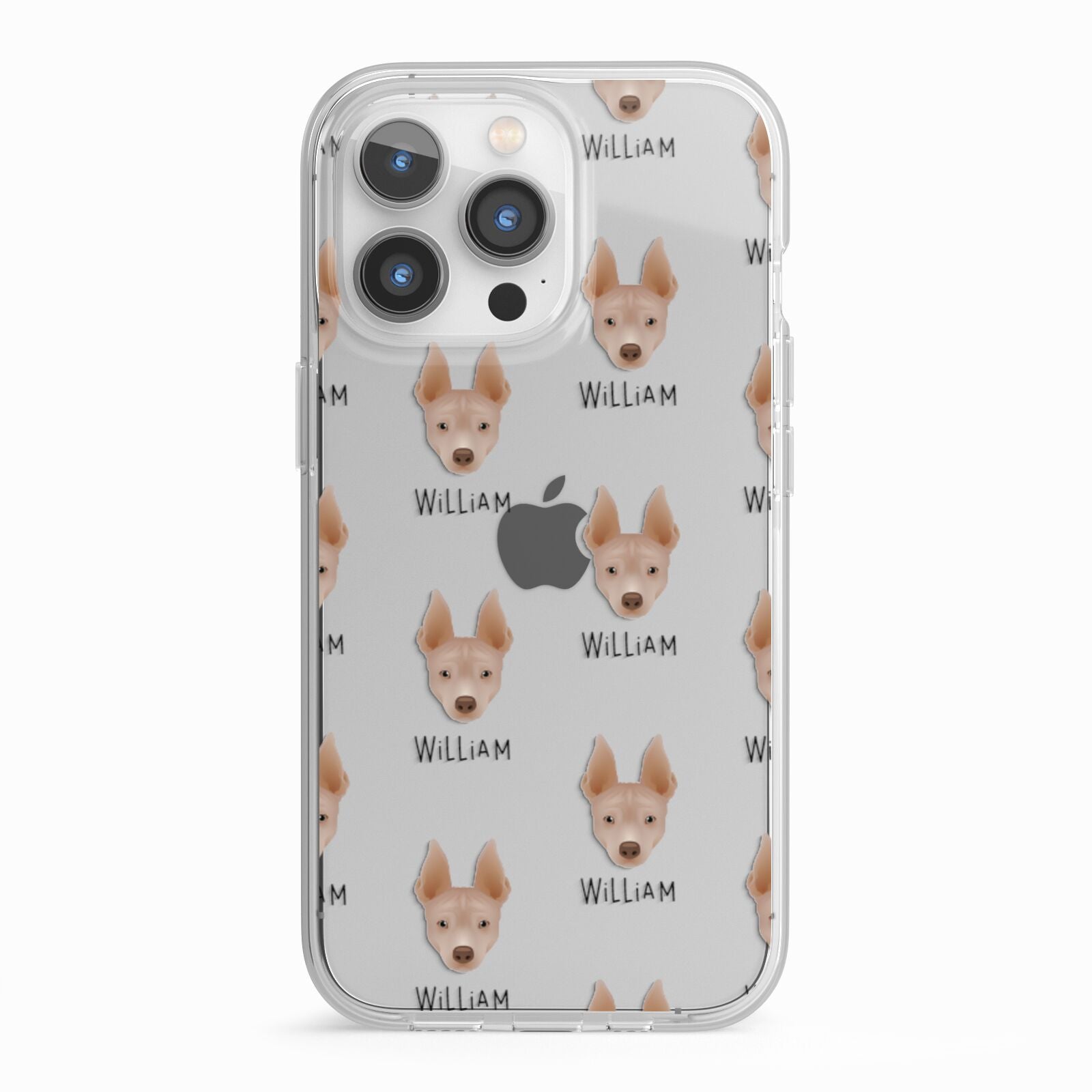 American Hairless Terrier Icon with Name iPhone 13 Pro TPU Impact Case with White Edges