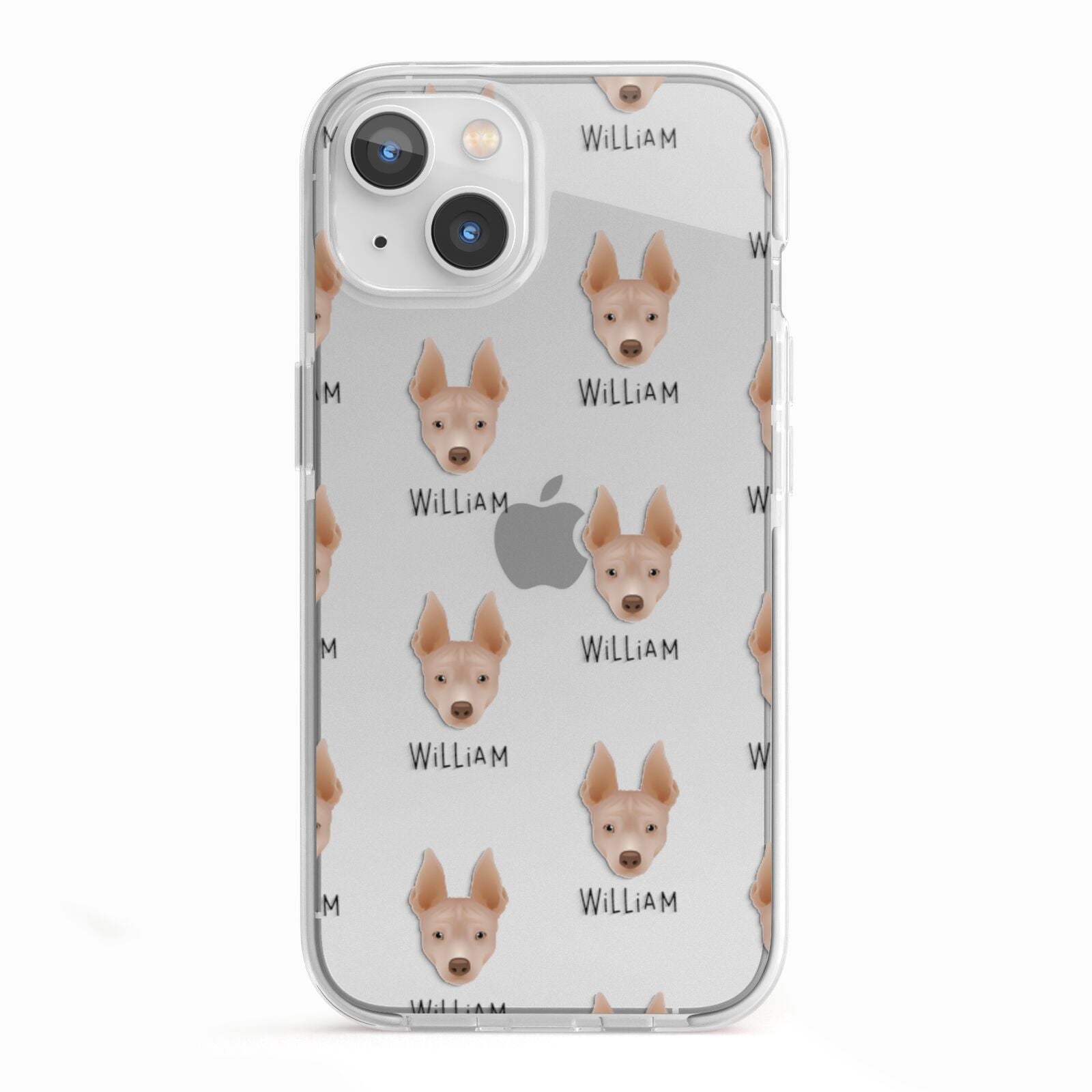 American Hairless Terrier Icon with Name iPhone 13 TPU Impact Case with White Edges