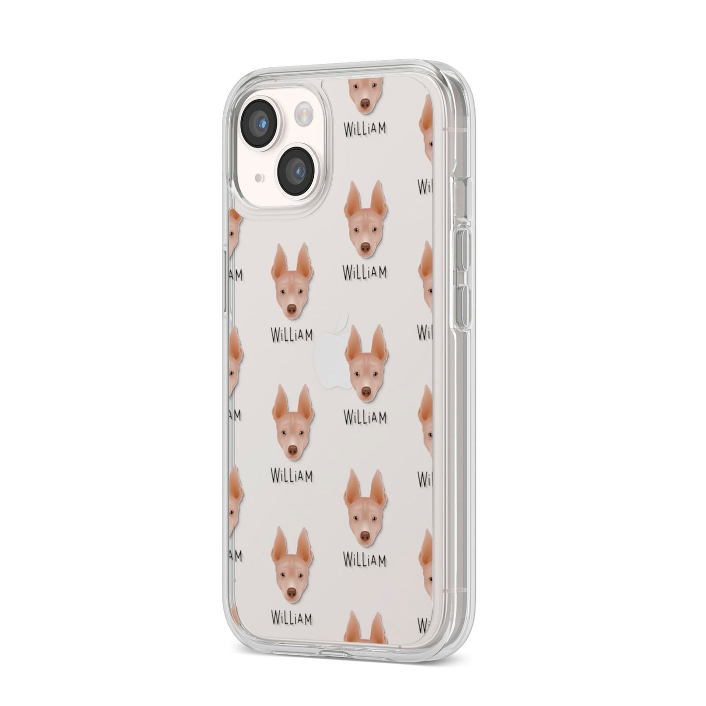 American Hairless Terrier Icon with Name iPhone 14 Clear Tough Case Starlight Angled Image
