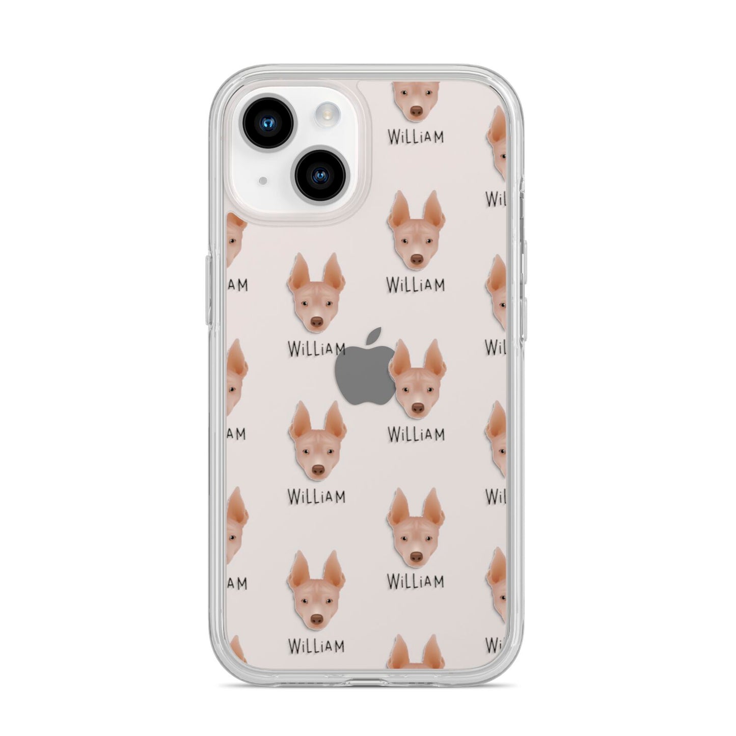 American Hairless Terrier Icon with Name iPhone 14 Clear Tough Case Starlight