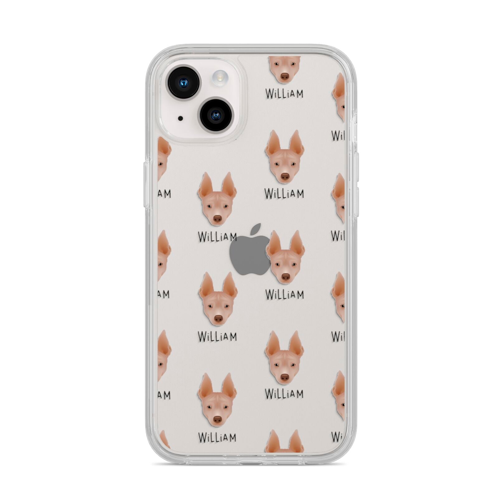 American Hairless Terrier Icon with Name iPhone 14 Plus Clear Tough Case Starlight
