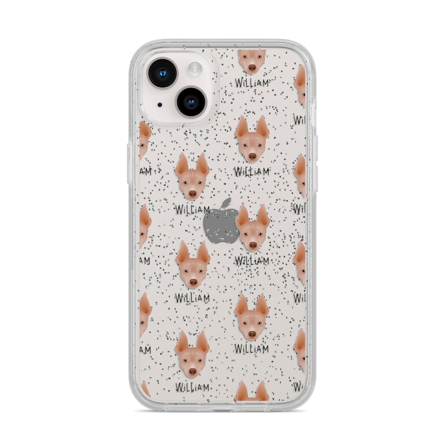 American Hairless Terrier Icon with Name iPhone 14 Plus Glitter Tough Case Starlight