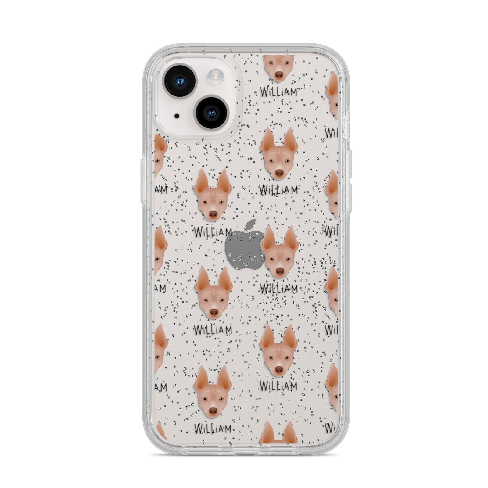 American Hairless Terrier Icon with Name iPhone 14 Plus Glitter Tough Case Starlight