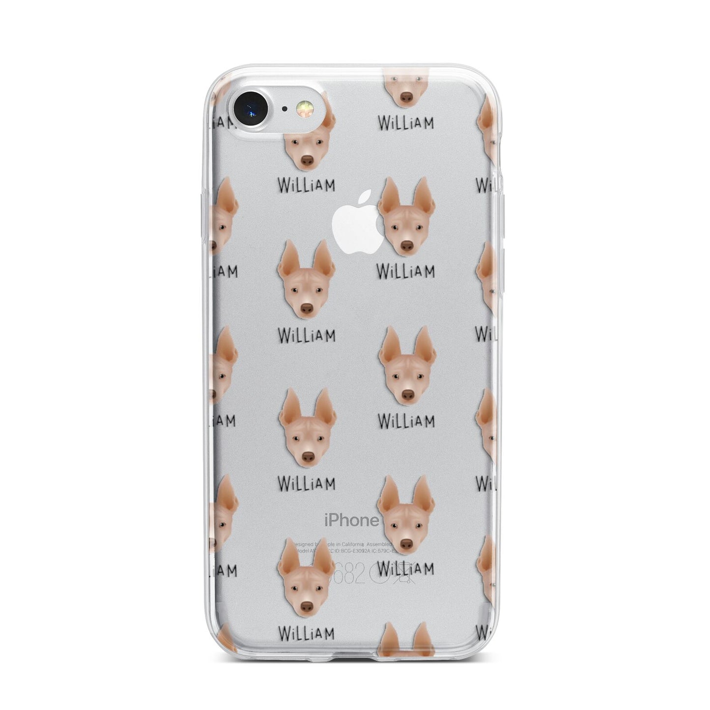 American Hairless Terrier Icon with Name iPhone 7 Bumper Case on Silver iPhone