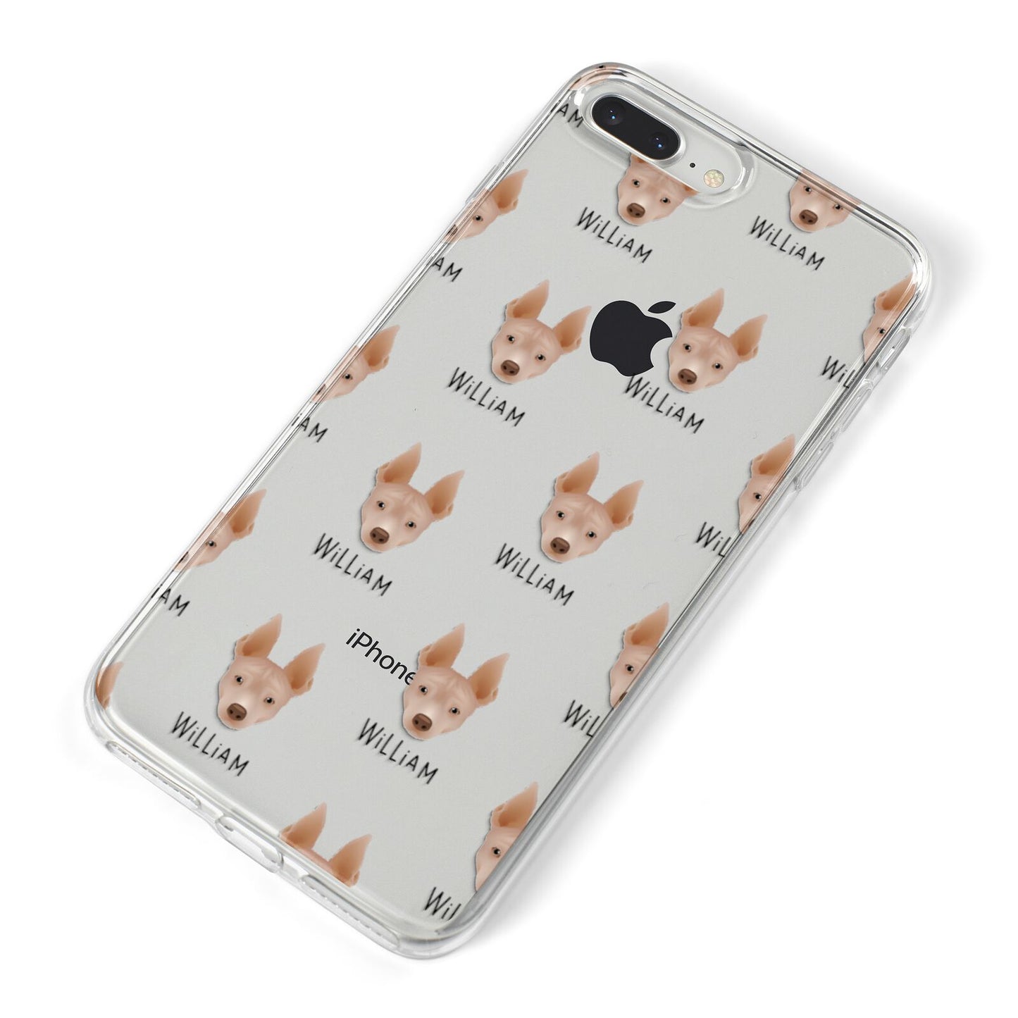 American Hairless Terrier Icon with Name iPhone 8 Plus Bumper Case on Silver iPhone Alternative Image