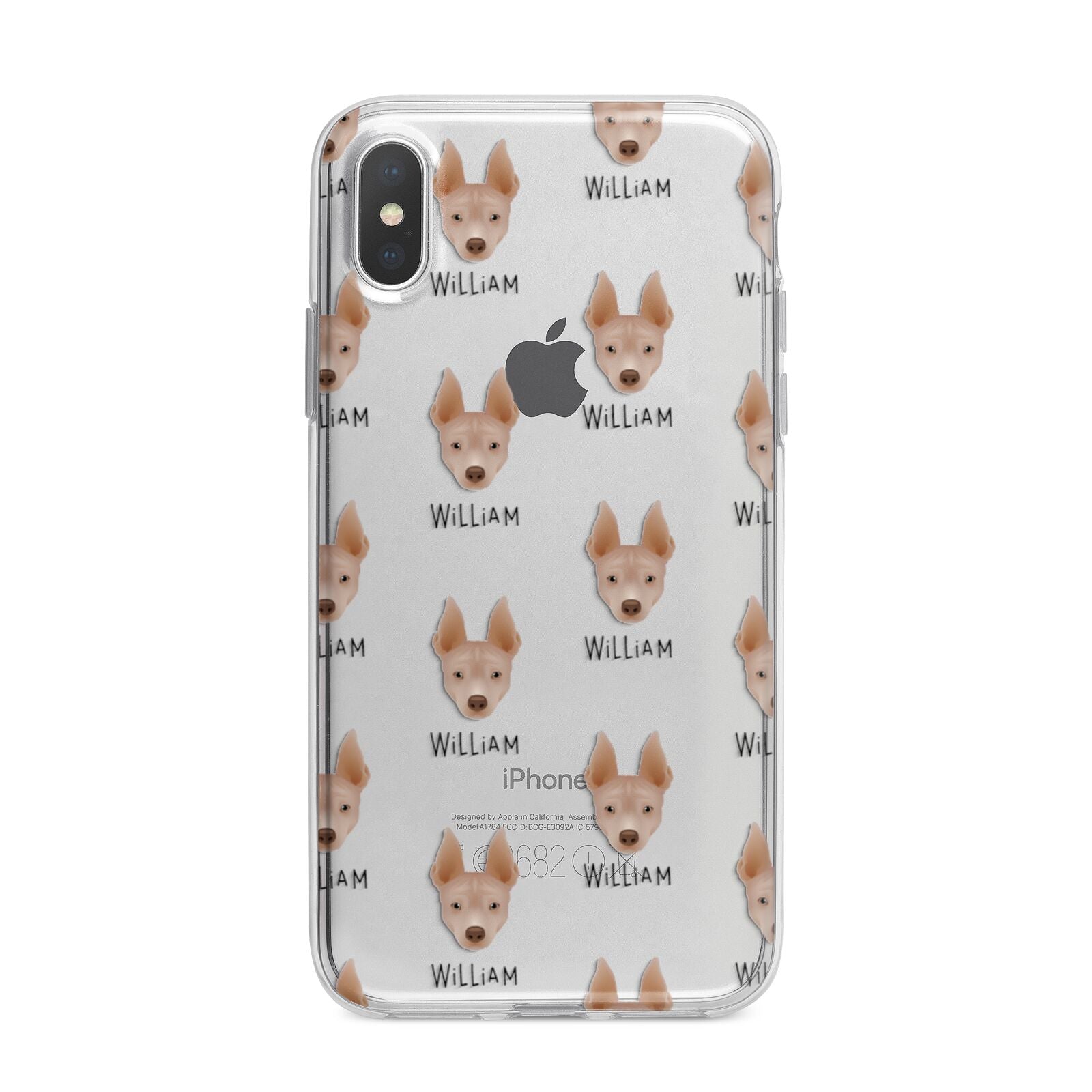 American Hairless Terrier Icon with Name iPhone X Bumper Case on Silver iPhone Alternative Image 1