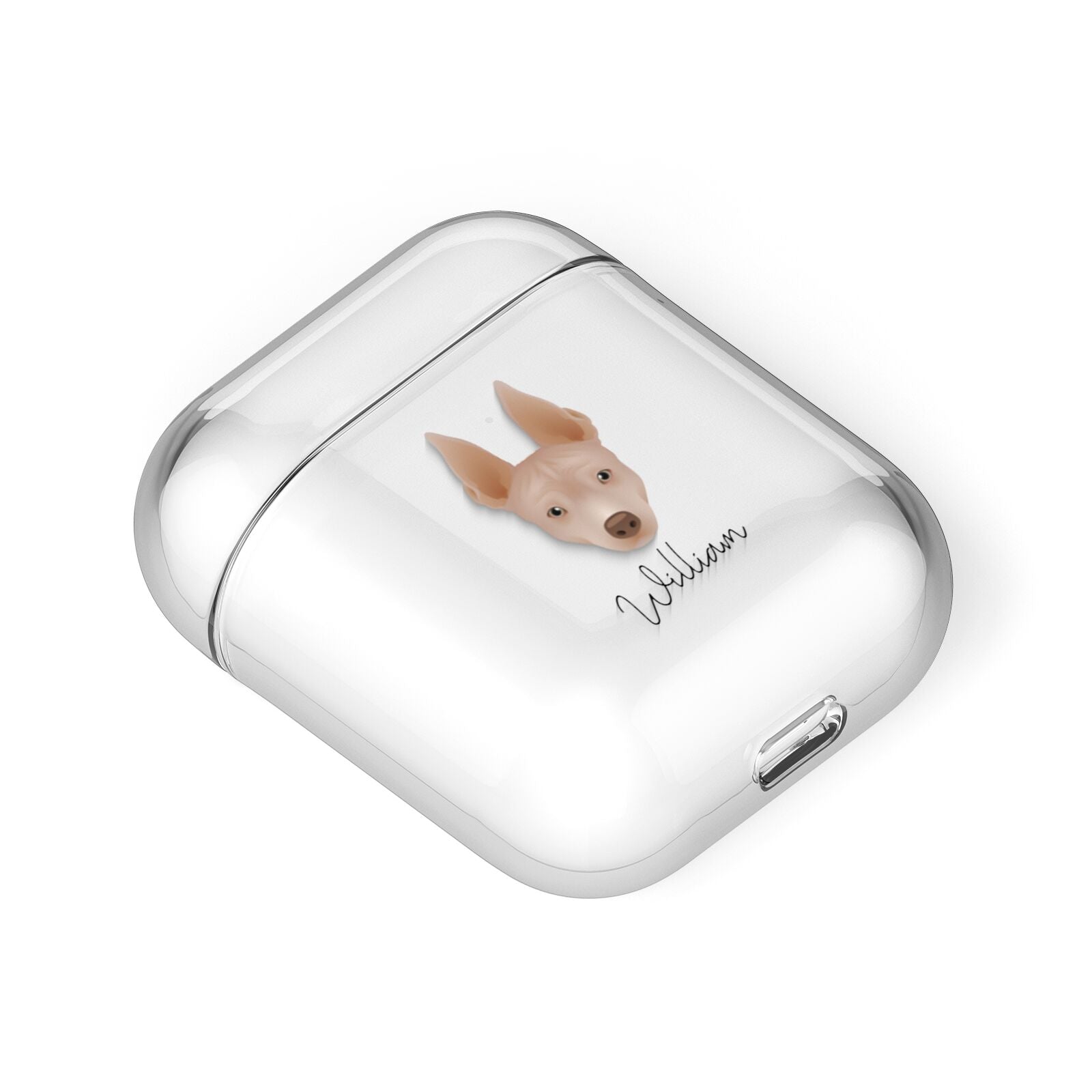 American Hairless Terrier Personalised AirPods Case Laid Flat