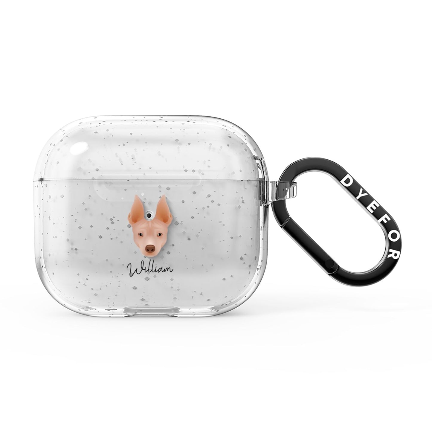 American Hairless Terrier Personalised AirPods Glitter Case 3rd Gen