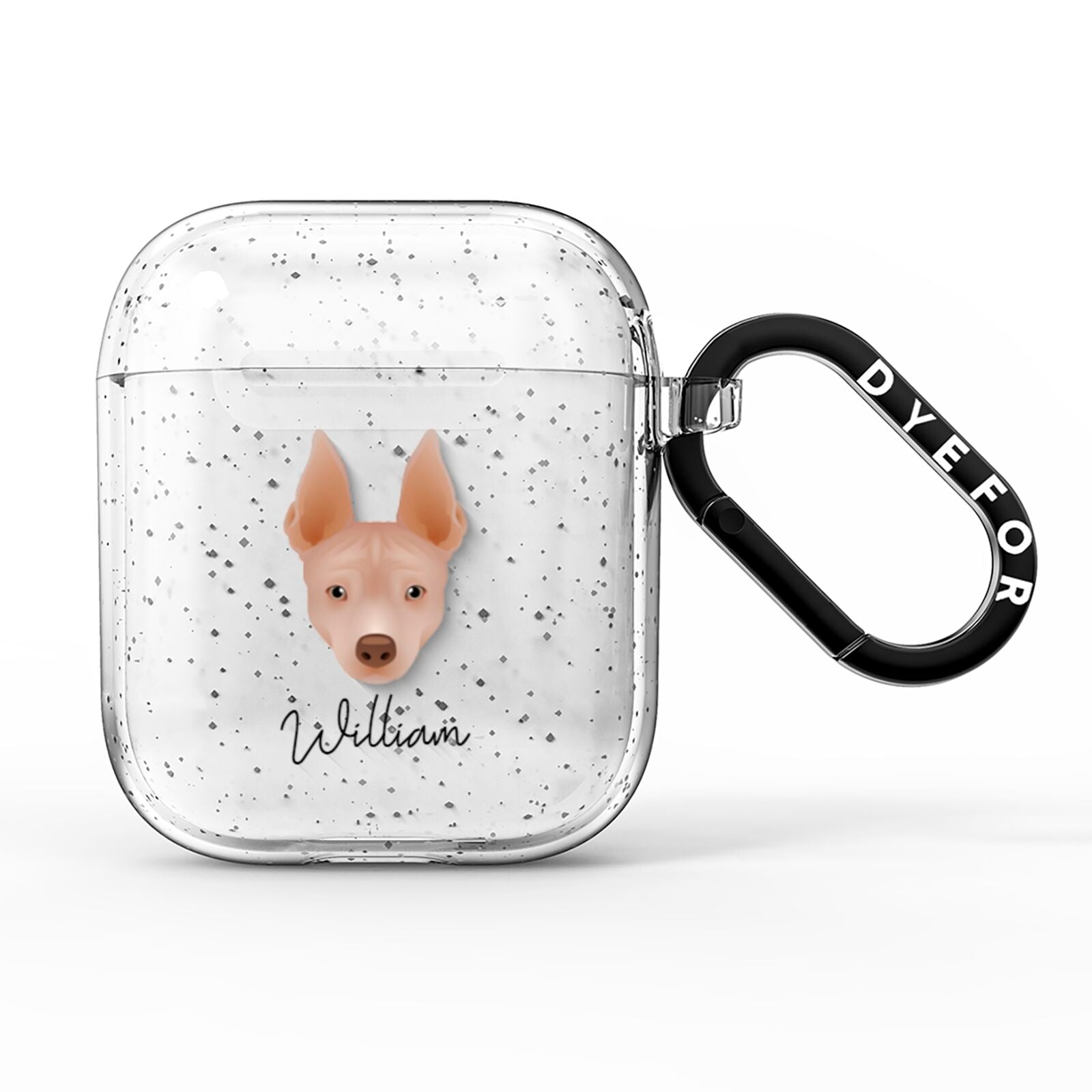 American Hairless Terrier Personalised AirPods Glitter Case