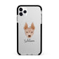 American Hairless Terrier Personalised Apple iPhone 11 Pro Max in Silver with Black Impact Case