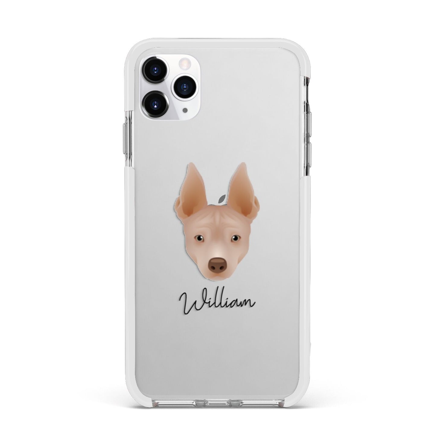 American Hairless Terrier Personalised Apple iPhone 11 Pro Max in Silver with White Impact Case
