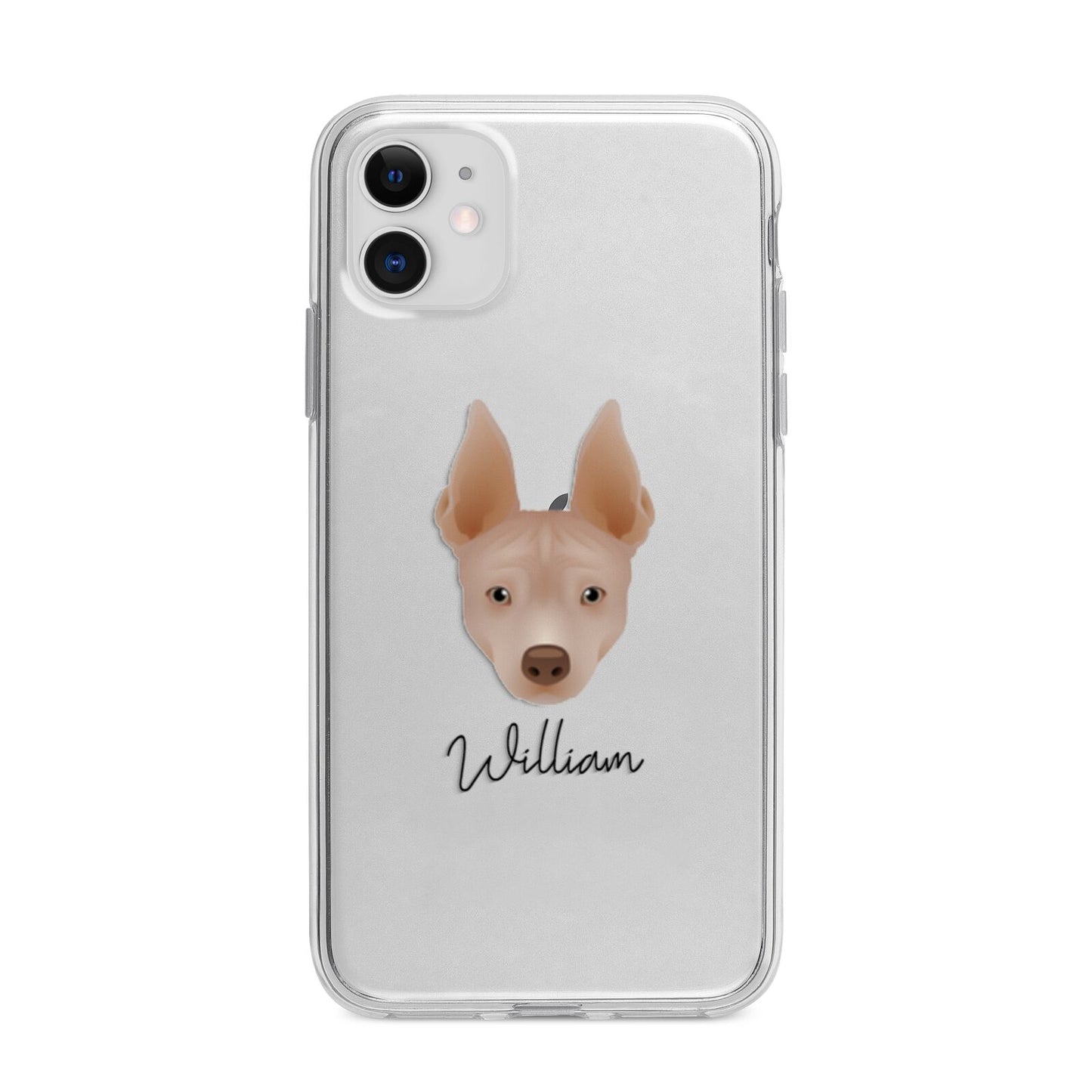American Hairless Terrier Personalised Apple iPhone 11 in White with Bumper Case
