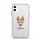 American Hairless Terrier Personalised Apple iPhone 11 in White with Pink Impact Case