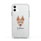 American Hairless Terrier Personalised Apple iPhone 11 in White with White Impact Case
