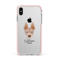 American Hairless Terrier Personalised Apple iPhone Xs Max Impact Case Pink Edge on Silver Phone